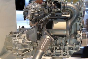Shiny modern car power engine details