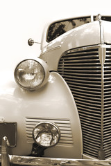Vintage car. Sepia.