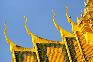 Roof of the Royal palace, Pnom Penh, cambodia.