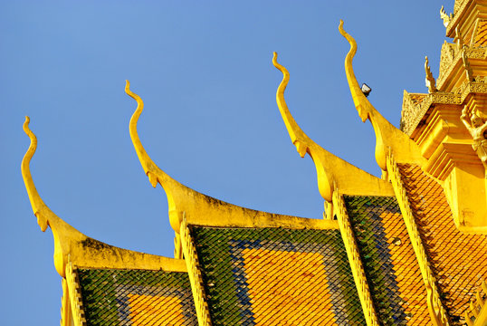 Roof of the Royal palace, Pnom Penh, cambodia.