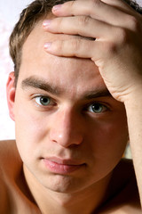 Obraz premium portrait of tired man.