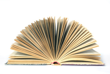 open book on white background