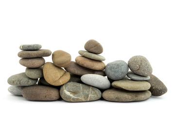 zen stones on pile studio isolated