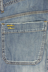 Blue jeans back pocket 