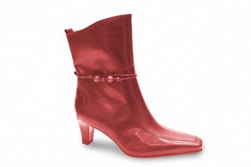 red woman boot isolated on white