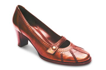 high contrast woman shoe isolated on white