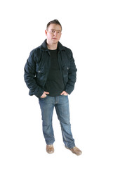 Fototapeta premium Casual friendly mant – isolated over a white background