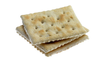 salty crackers isolated on white