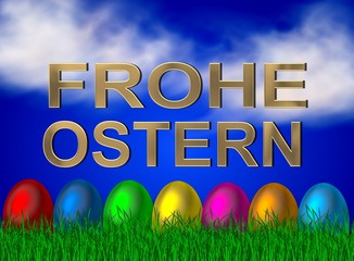 frohe ostern - bunte ostereier