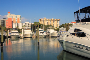 Coastal marina and condos on the gulf coast