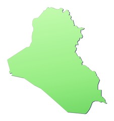 Iraq map filled with light green gradient