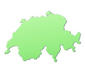 Obraz premium Switzerland map filled with light green gradient