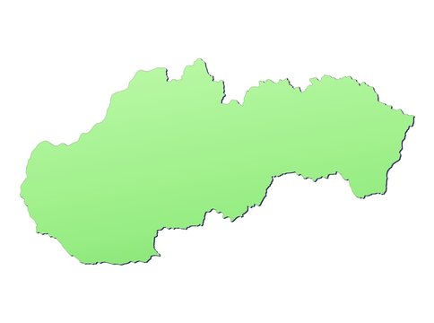 Slovakia map filled with light green gradient