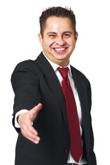 Business man greeting