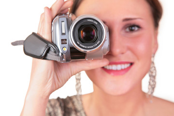 woman with video camera