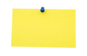 empty yellow note isolated over white background