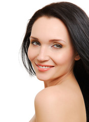 Obraz premium Portrait of clear female face.