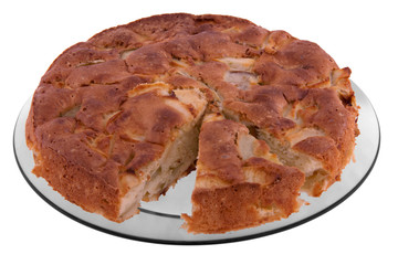 Tasty Baked Pie on a Plate Isolated on White