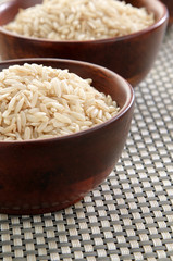 Two bowls of healthy organic basmati rice.