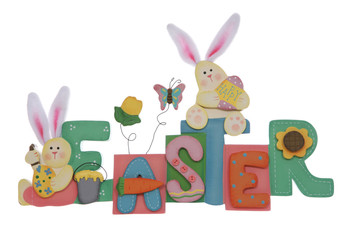 A colorful Easter sign isolated over a white background