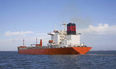 cargo ship at sea