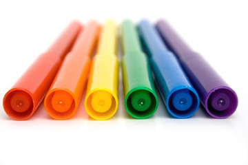 Rainbow of colorful Markers