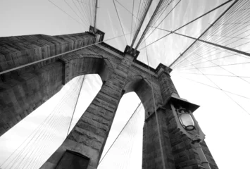 Fotobehang Brooklyn Bridge Groothoek 3 © Jose Gil