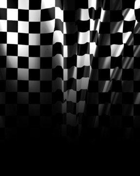 Checkered background fading into black