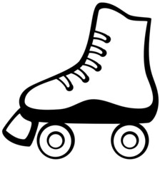 black and white roller skate