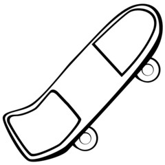 black and white retro skateboard