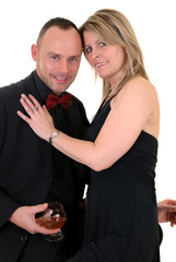 Handsome male gigolo with attractive female admirer