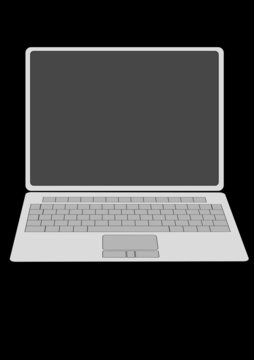 recommend clip art: laptop computer on black background.