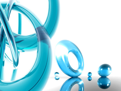 Torus & ball - verre bleu
