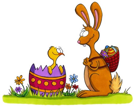 Osterhase mit K&uuml;ken