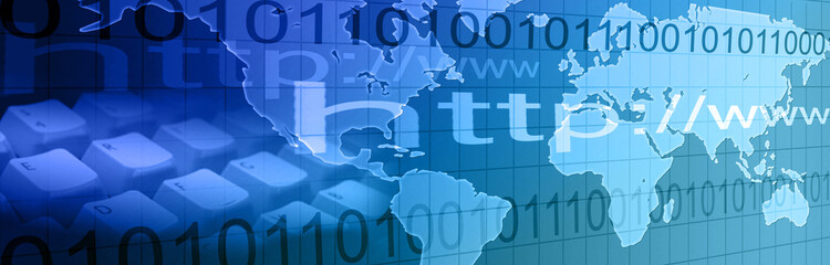 blue banner illustrating intenet and business