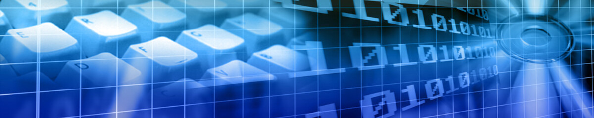 blue banner illustrating new technologies