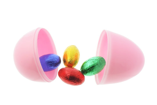 Easter Eggs on White Background