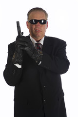 A hit man ready to find his target.
