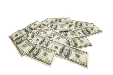 American dollars isolated on the white background