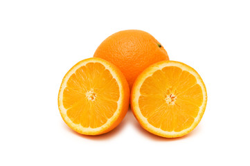 Two oranges isolated on the white background