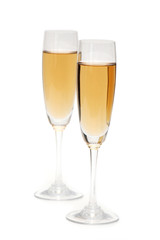 Two wine glasses isolated on the white