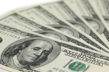 American dollars with shallow depth of field