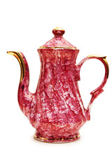 Red teapot isolated on the white background