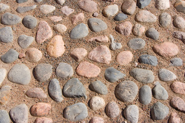 Detail of a cobblestone road
