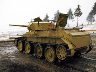 After battle -  single worker  tank Bt-7 in world.
