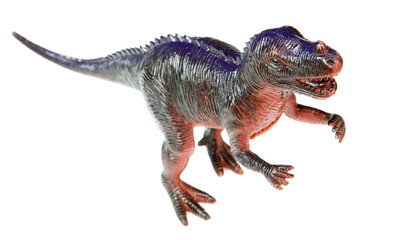 One dinosaur toy a over white background