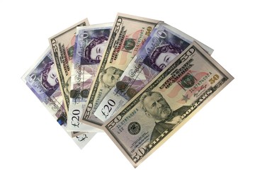 dollars and pounds