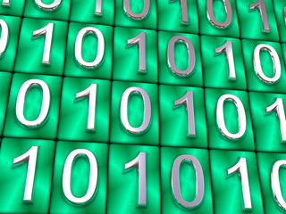 binary code. 3d