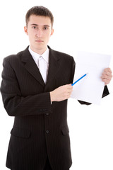 caucasian male person with copy space on background