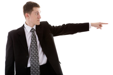 caucasian male person in business suit on white
